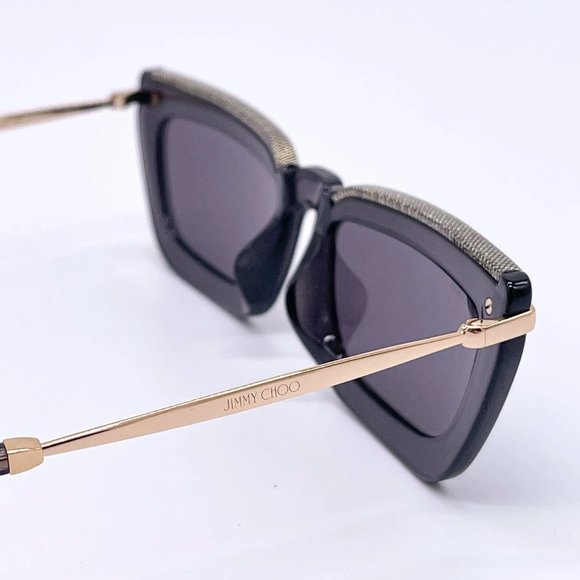 🔥 NEW JIMMY CHOO BLACK ACETATE SUNGLASSES - Picture 7 of 8